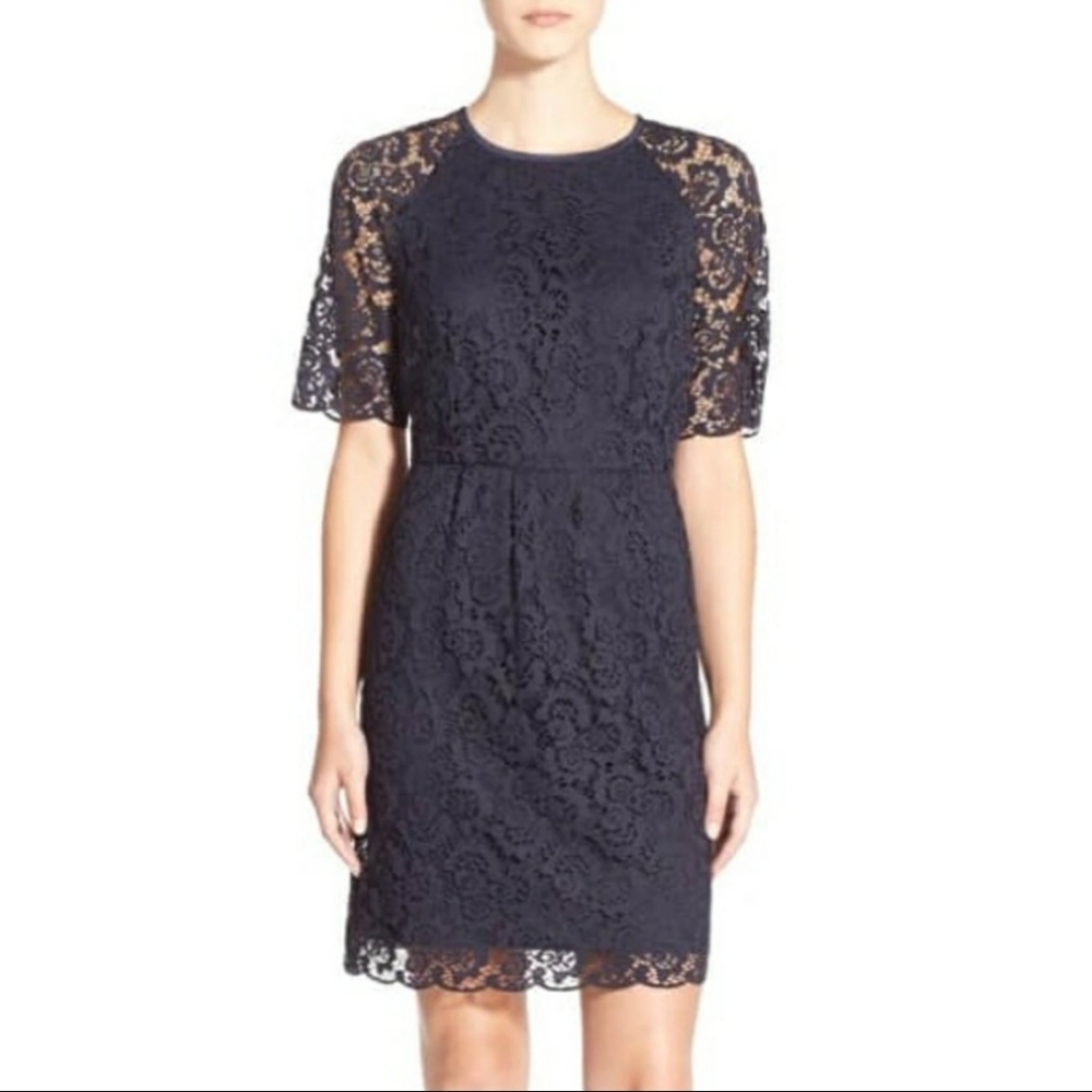 Madewell Navy Magnolia Lace Dress 10
